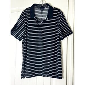 NWT Ben Sherman Navy Polo with white stripes Size Large